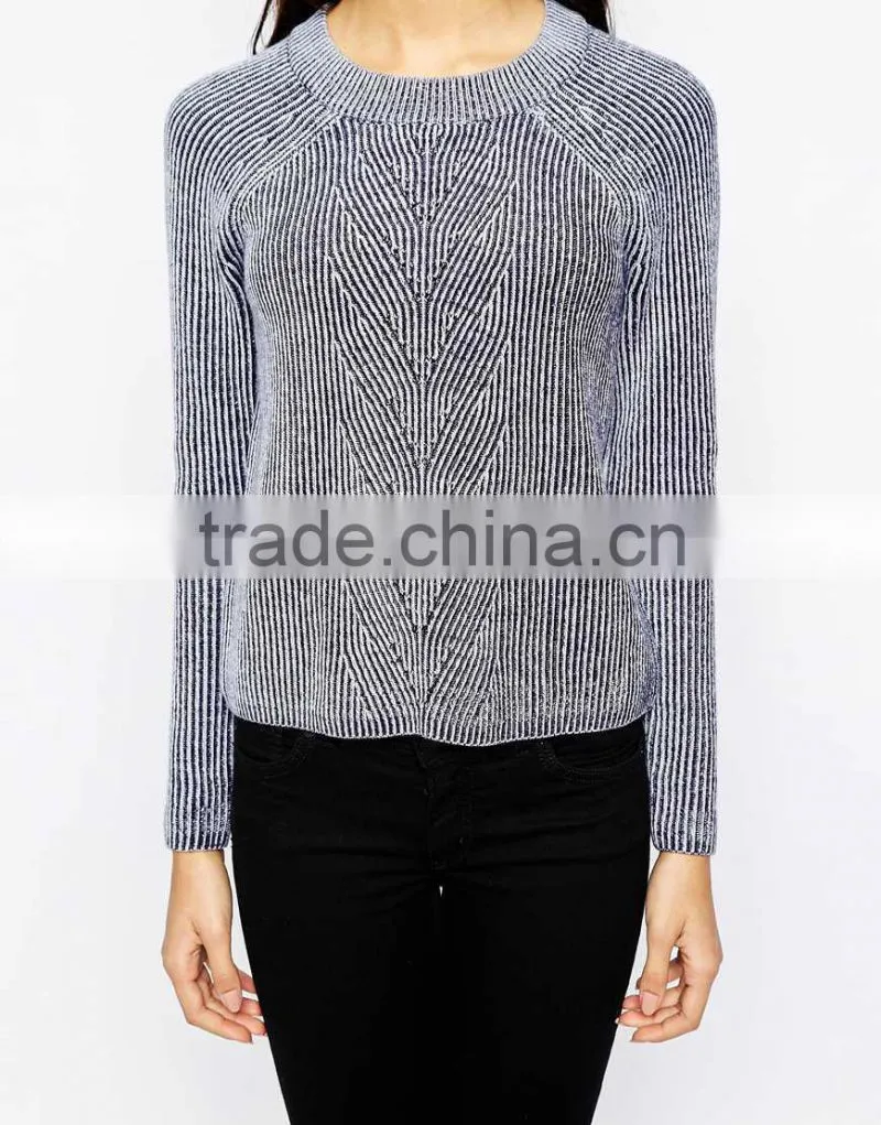 High fashion design wool ribbed pullover cashmere sweater pullover