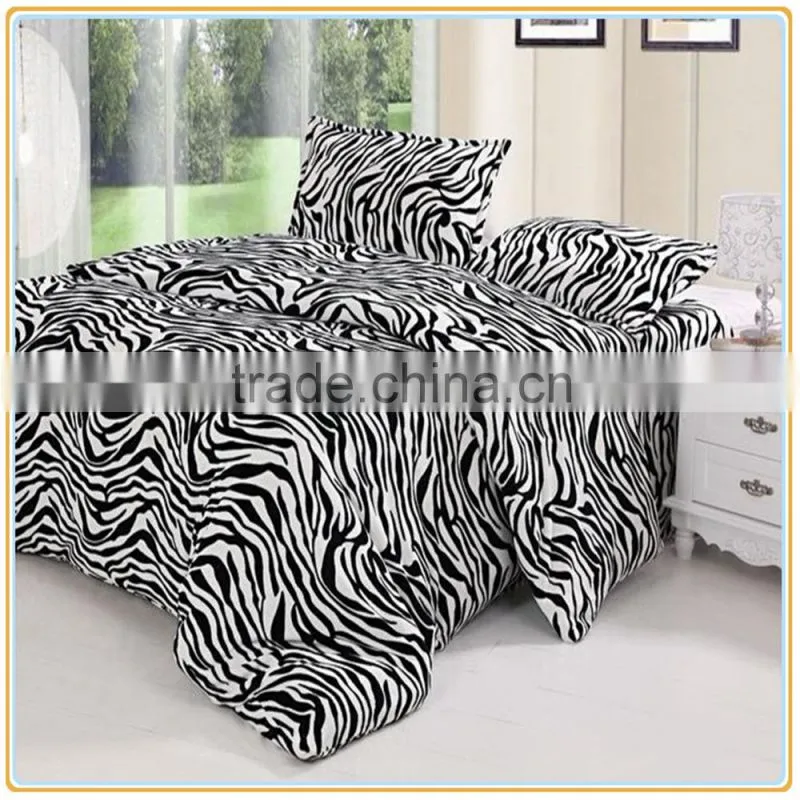 Hot Selling Zebra Prints MicroPlush Bedding Set