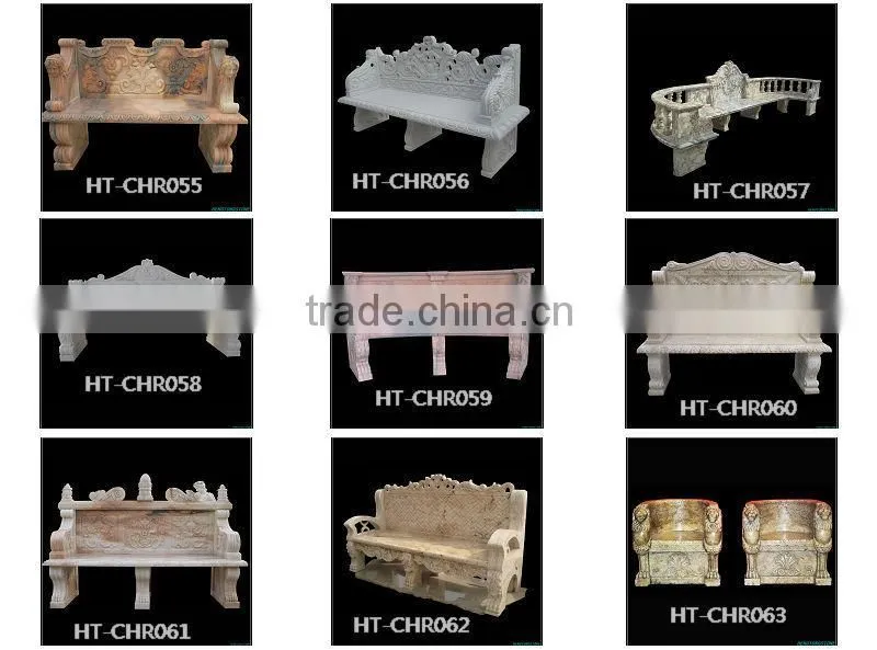 Outdoor Marble Bench Garden Stone Bench for sale