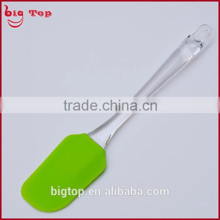 BT0198 9.84" Silicone Butter Scraper with Transparent pp Handle Spatulas Ice Scraper Silicone Bowl Scraper Spatulas