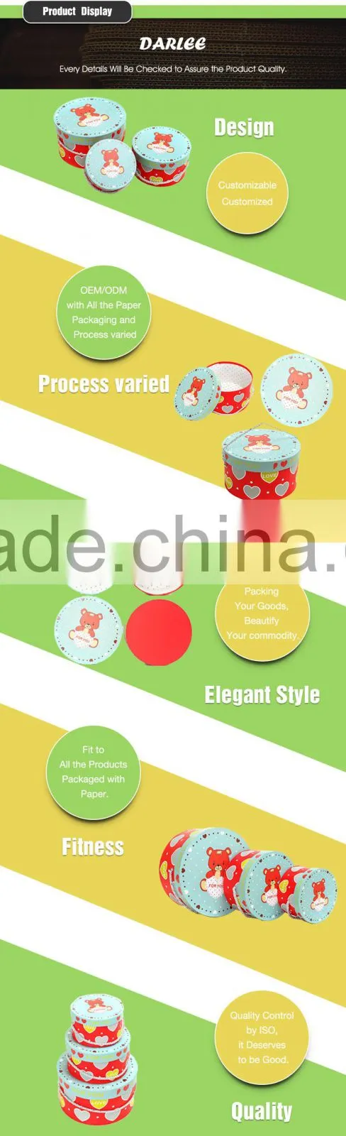 embossing large round shaped cardboard gift boxes with hinged lid