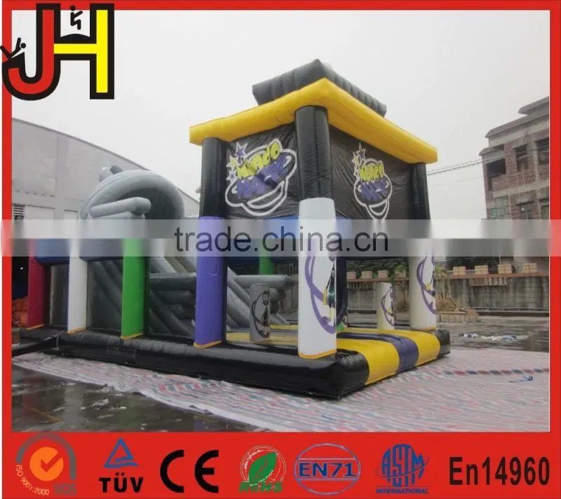 Newest inflatable amusement slide, inflatable slide plane type bouncy combo