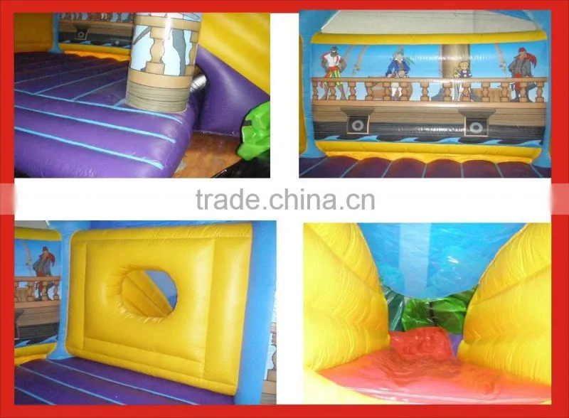 Wholesale pirate boat inflatable jumping bouncer slide combo