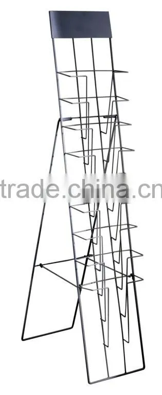 Metal magazine display rack Bookshop display stand