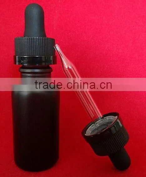 matte black glass e liquid bottle with glass dropper bottle with childproof cap