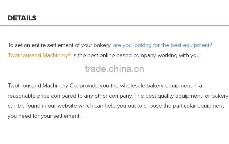 Bakery Equipment Prices from Twothousand Machinery