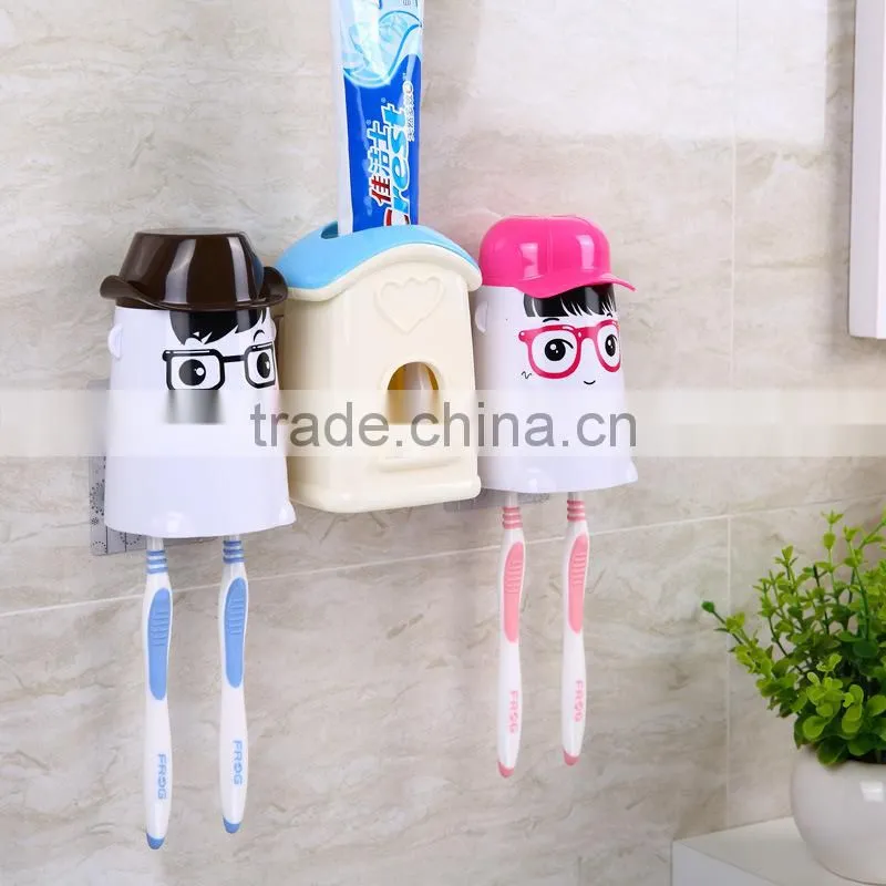 kids automatic toothpaste dispenser toothbrush holder tumbler set