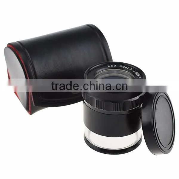 Magnifier Glass 10x 25mm Jewellers Eye Jewel Jewelry Loupe Reticle Scale 20mm with LED LIght