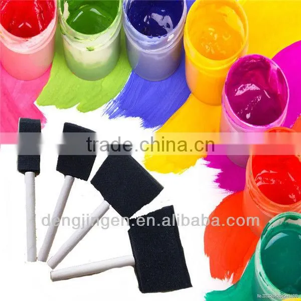 Plastic Wooden Handle Poly-brush Oil Painting Drawing Tools Artwork Stain Foam Roller Brush