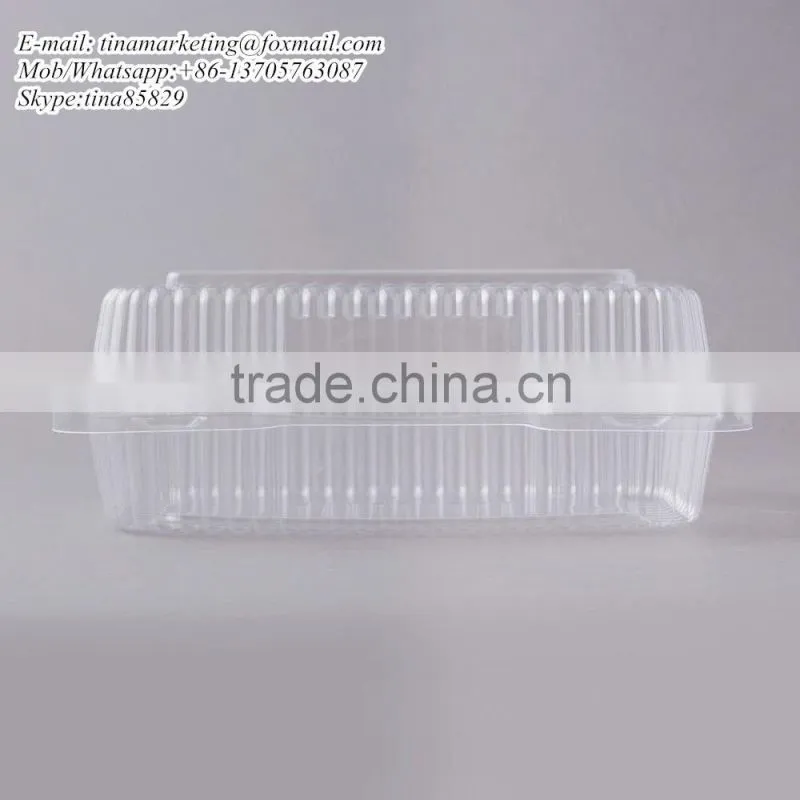 Durable Packaging Deep Clear Hinged Plastic Container, BOPS Clamshell Food Take Away Box for Cake, Hotdog