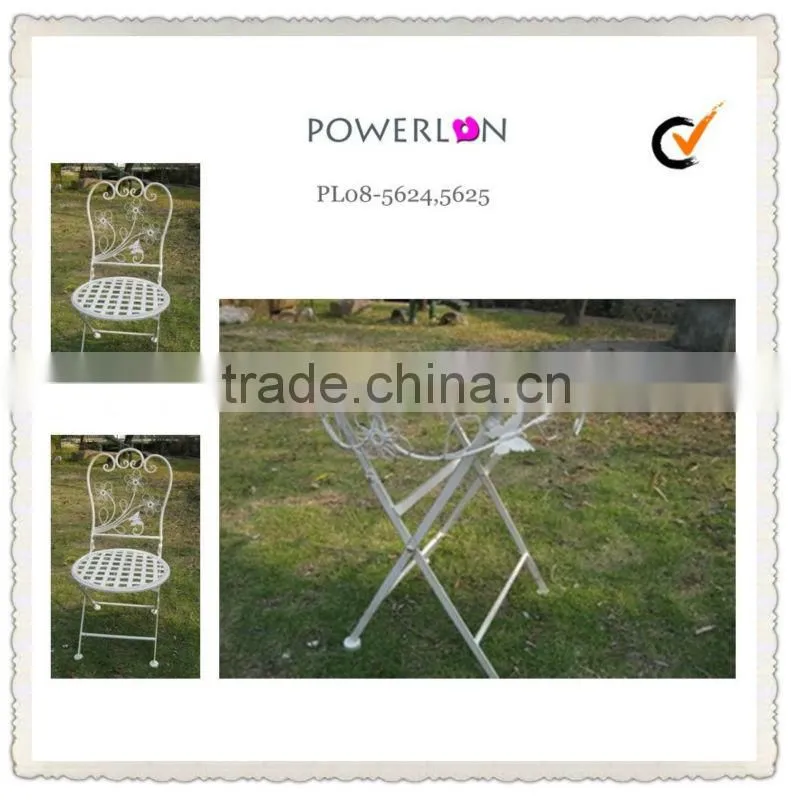 Folding wrought iron kids metal chair