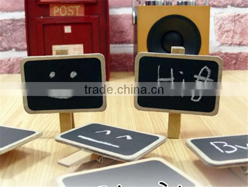 wholesale in stock Mini Wooden Clip Blackboard free wedding gift tags decorative gift tags Multi-function tag message folder