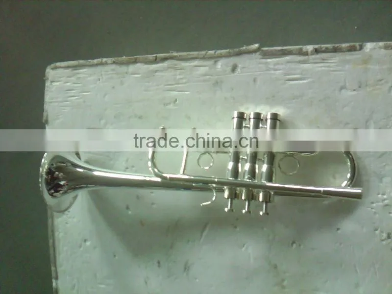 Silver plated C Key heavy trumpet