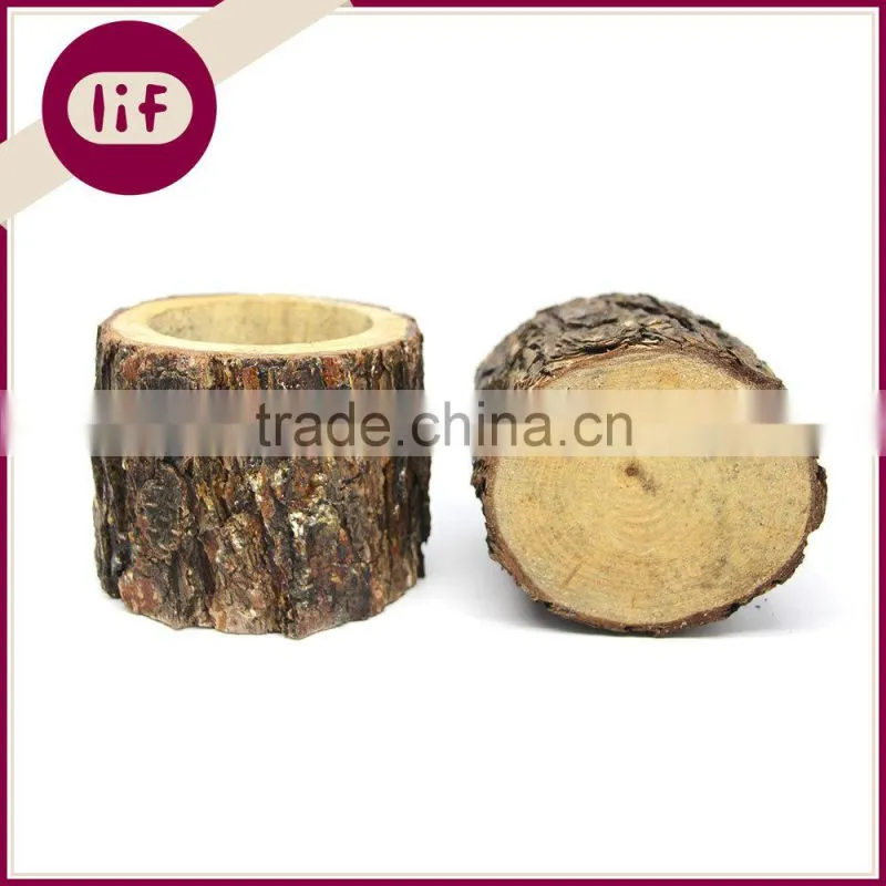 Natural Wooden Stump Flower Pot, Wooden Stump Flower Pot; Eco-friendly Flower Pot