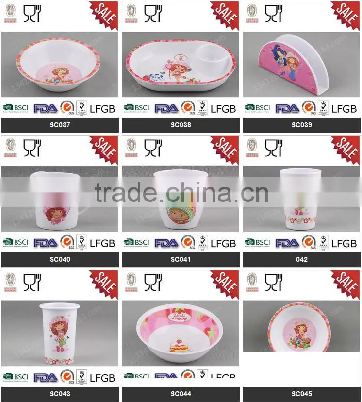 High quality modern design melamine kids dinner plate/sectional children plate