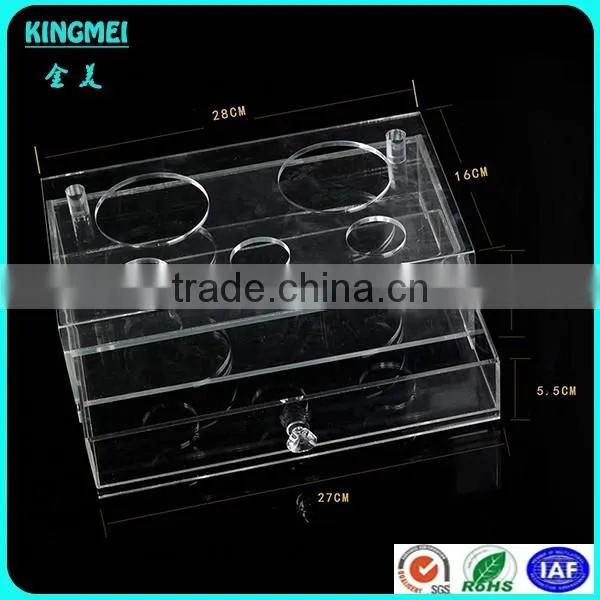 2015 newest product acrylic storage box with cup mat for living room , guest room, hotel