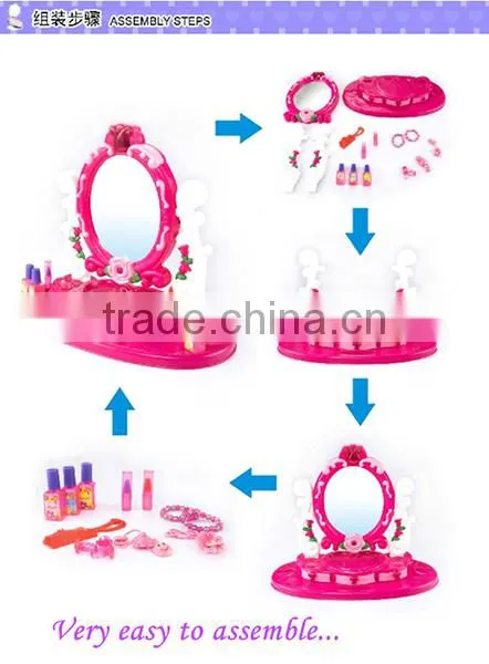 2014 children play toy entertainment Dressing Table models set toy with Music&Light play toy entertainment