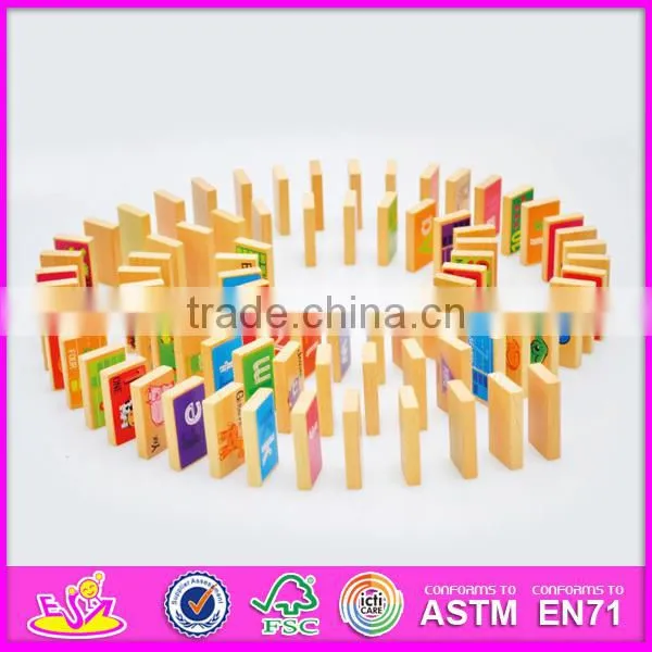 2015 New imagination wooden domino game for kids,colorful wooden domino toy for children,play wooden domino toy for baby W15A007