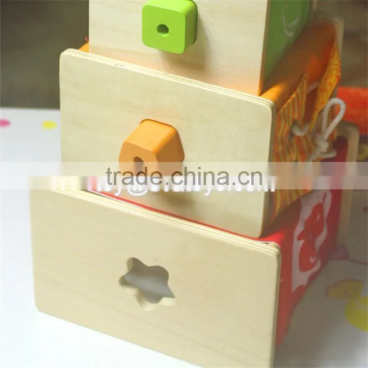 Creative intelligent nesting toys wooden baby stacking cups W13D089