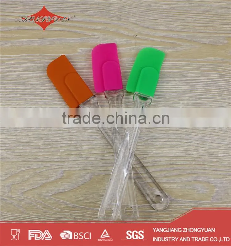 3-piece silicone spatula set with plastic handle
