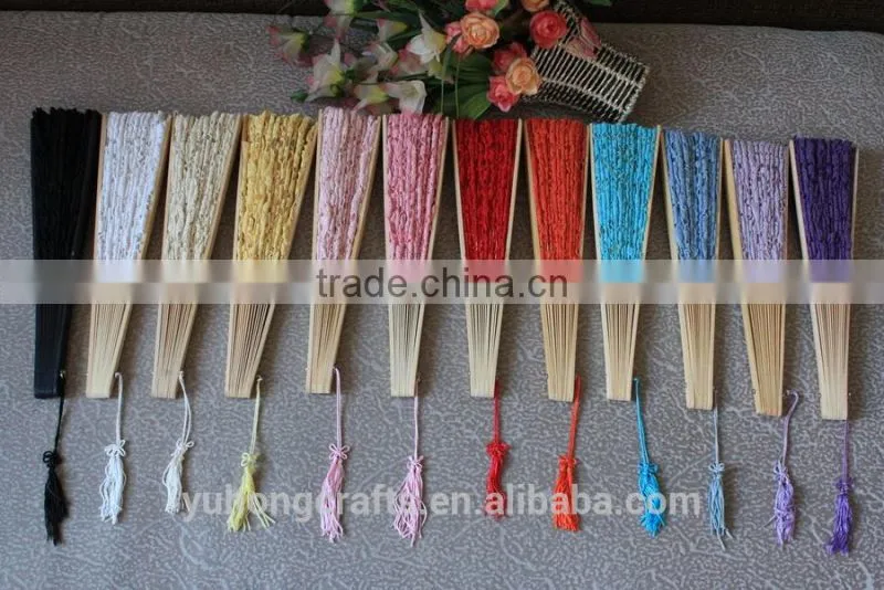 wholesale 27cm wedding purple lace wedding fans
