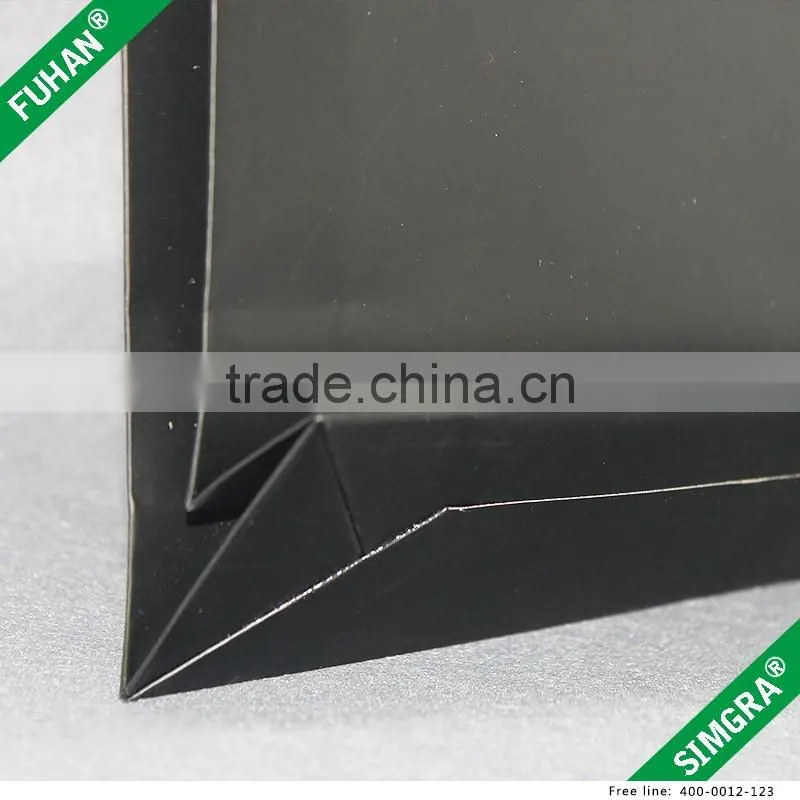 Factory Make Full Black Paper Shopping Bag With Gold logo.