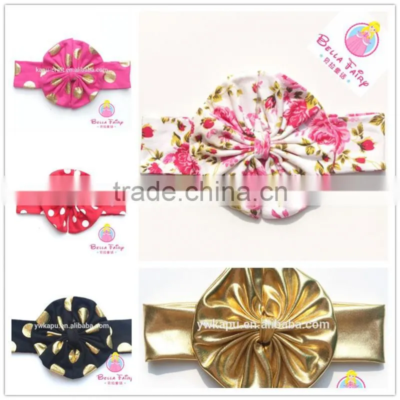 Fancy baby headbands Baby girl flower printed cotton headband