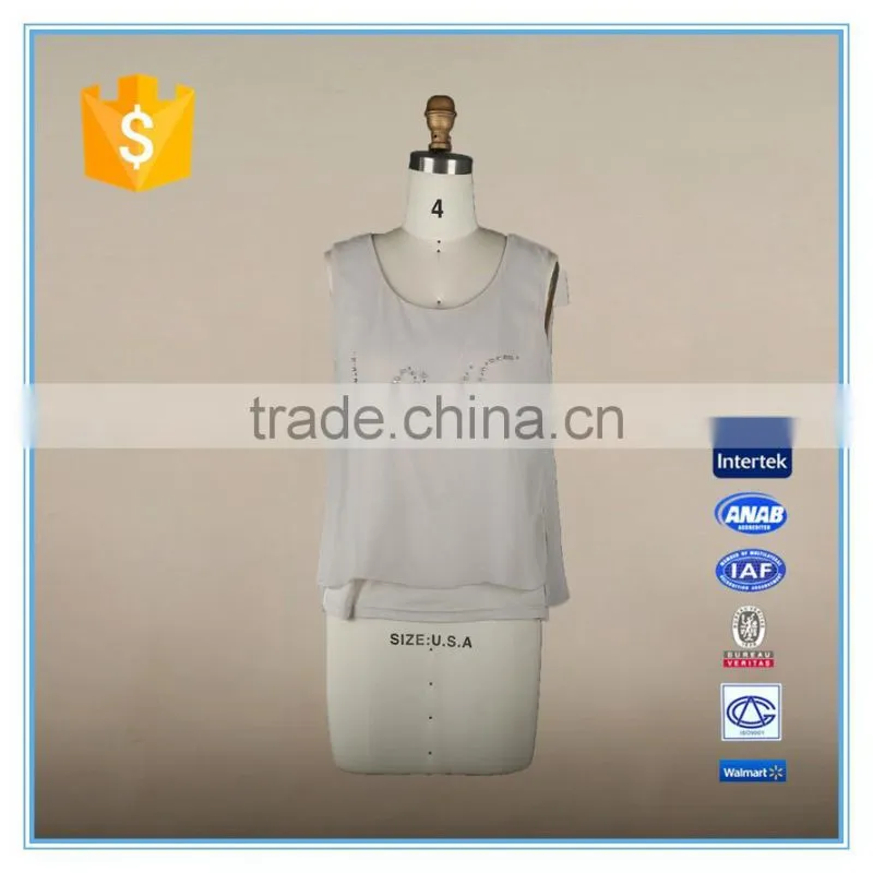 2016 Newest Women Top Clothing Sleeveless Chiffon Bead For Saree Blouse