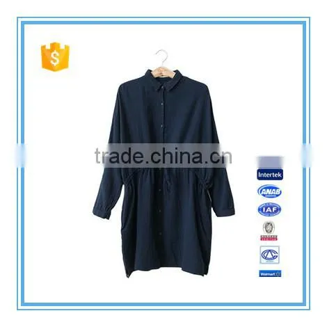 Spring And Summer Long Sleeves Double Layer Cotton Long Women Shirt