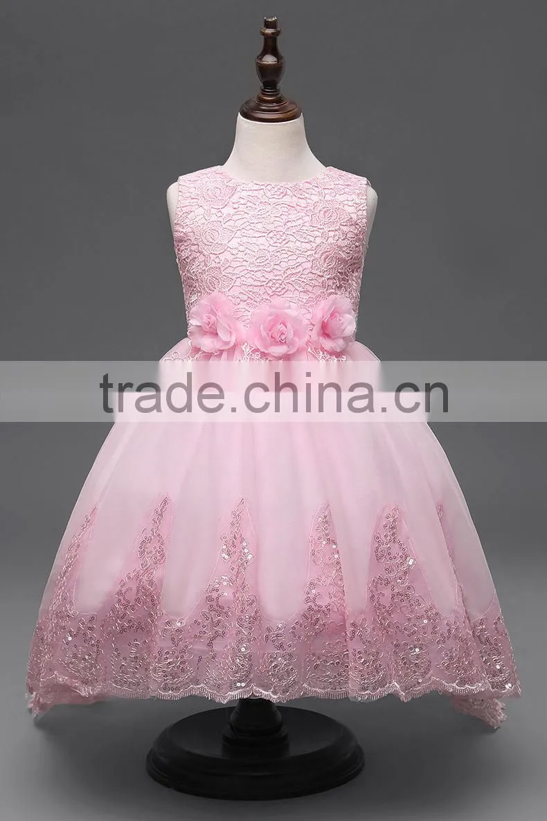 Customize frock design for baby girl 2017 Summer & Autumn kids baby girl dress colorful puffy flower dress children clothes