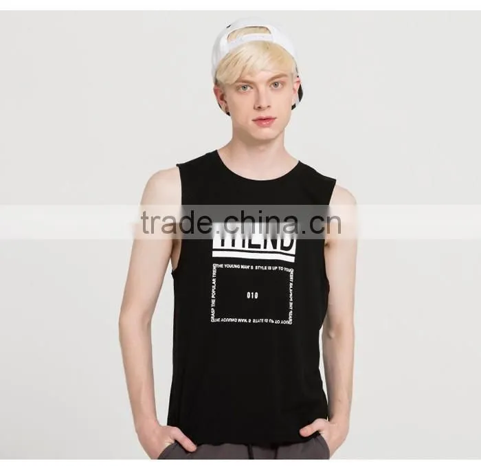 Casual comfort soft black jersey vest