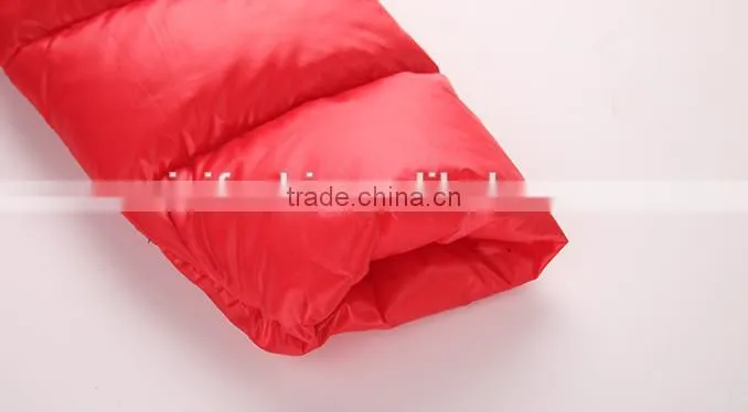 custom made children casual long duck down jacket/design kids girls lightweight feather filled down wear