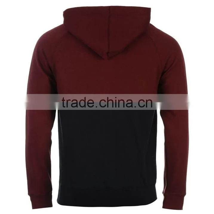 Custom Designs Two Color Plain Cotton Hoodie For Men