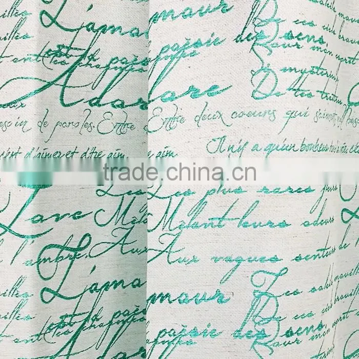 Custom British Letter Jacquard Hookless Shower Curtain for Hotel,Bath room