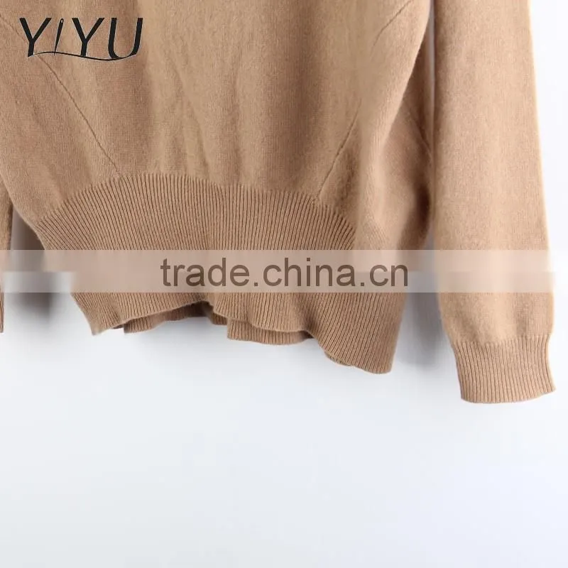 ladies spring Khaki 100% cashmere pullover sweaters on sale
