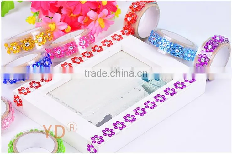 1.5cm*1m floral bling rhinestone deco tape for craft decoration