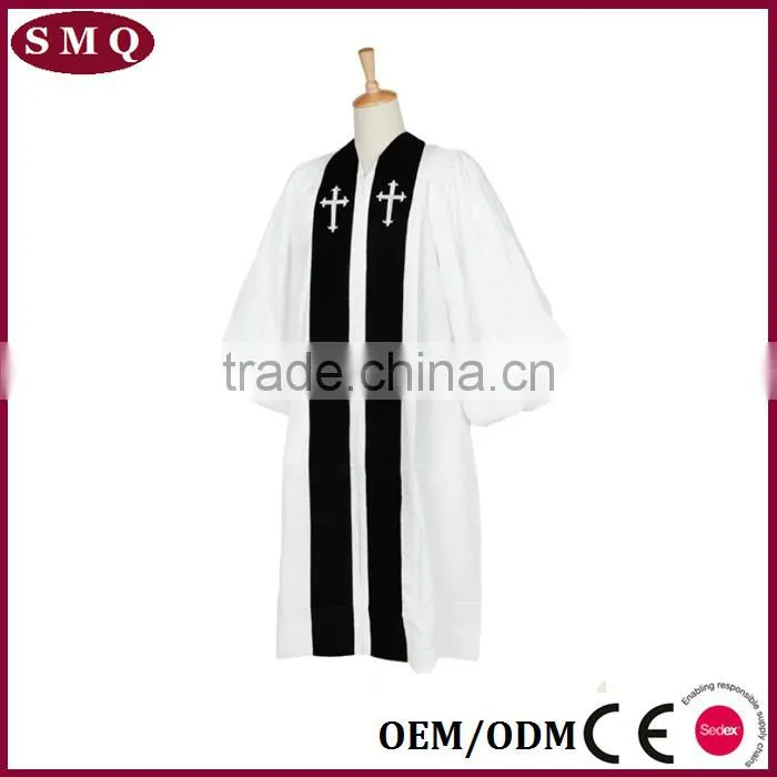 High quality church cross embroidery pulpit baptismal robe
