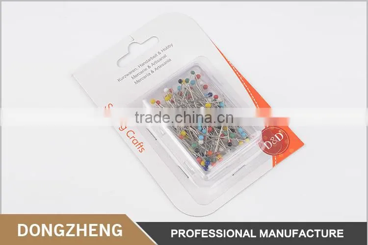 Professional manufacture colorful straight decorative glass flower head pins