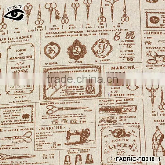 Sewing Tool Printed Canvas Zakka Fabric Western-style Linen&Cotton Fabric Patchwork Textile for Tablecloth 160cm