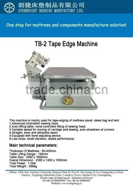 Tape Edge Sewing Machine Mattress Making Machine