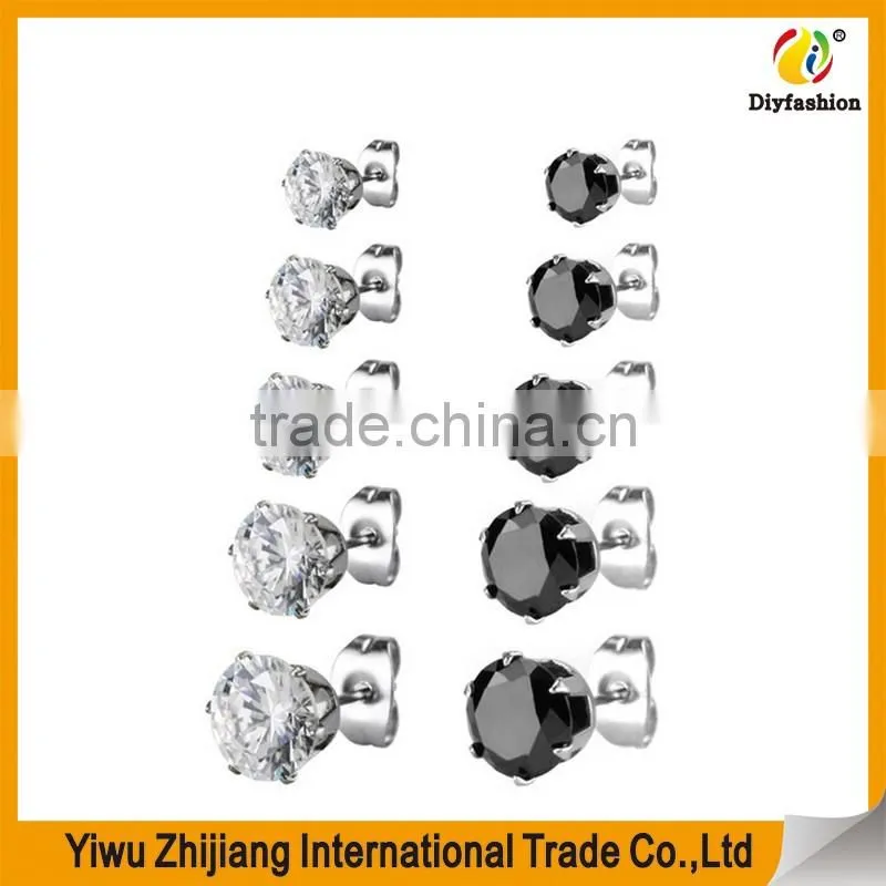 Wholesale Stainless Steel Cubic Zirconia Stud Earrings with many stlye
