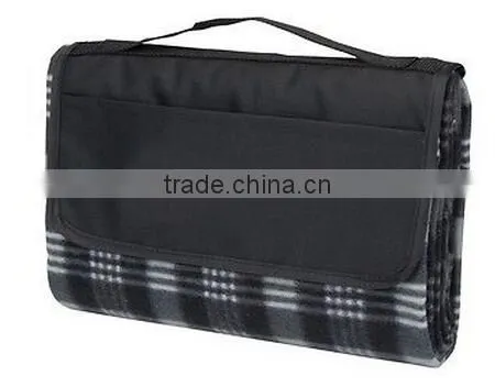 2014Xinbo BLACK PLAYFUL PLAID PICNIC BEACH CAMPING BLANKET