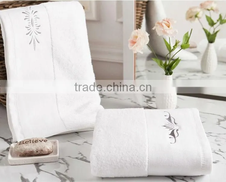 Promotional cheap embroidery satin cotton bath towel brands