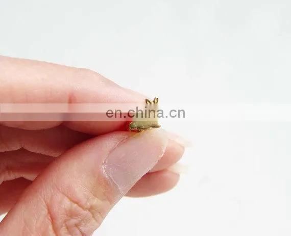 Teeny Tiny Gold Bunny stud Earrings Easter Rabbit Stud Earrings Simple Modern Jewelry