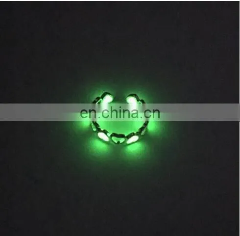 Heart Luminous Ring Glow In The Dark Ring Adjustable Ring