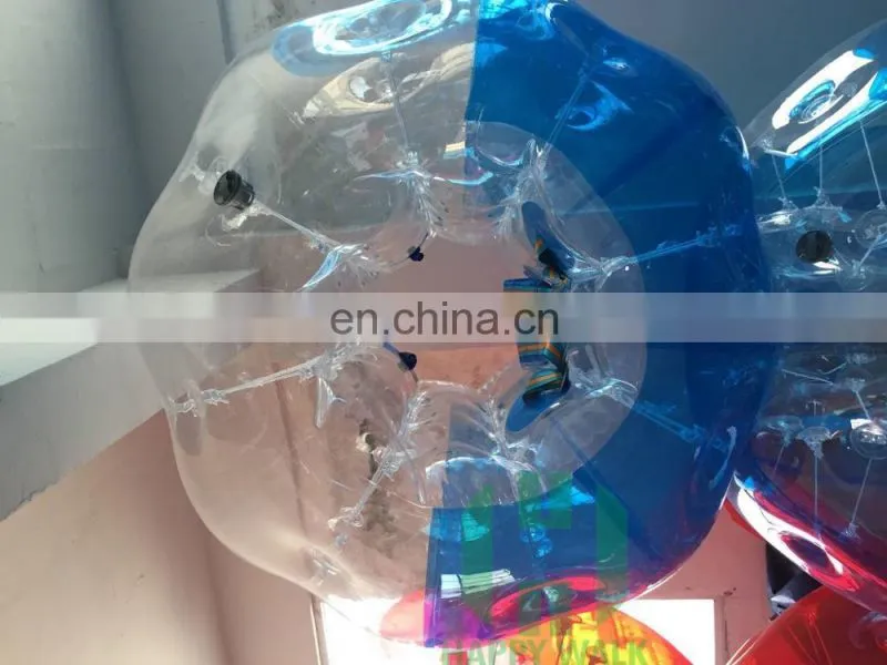 Half Clear and Half Red/Blue 0.8mm 100% TPU 1.5m Dia bubble soccer inflatable giant globe ball body bumper ball for adult
