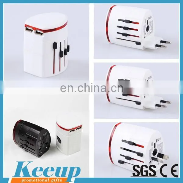 Promotional cheap universal travel adapter with USB port