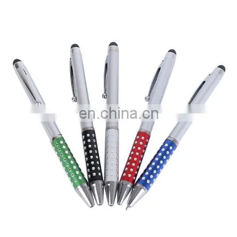 wholesale green printable customising rubber tip stylus pen
