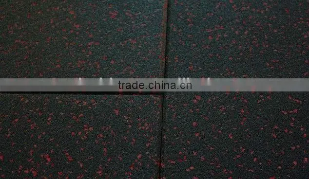 1M*1M Rubber flooring/Ruber Mat/Rubber Tiles Black with blue spot