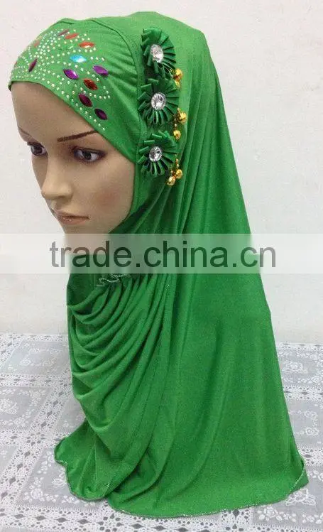 A578 New 3 flowers lady's muslim long one piece hijab